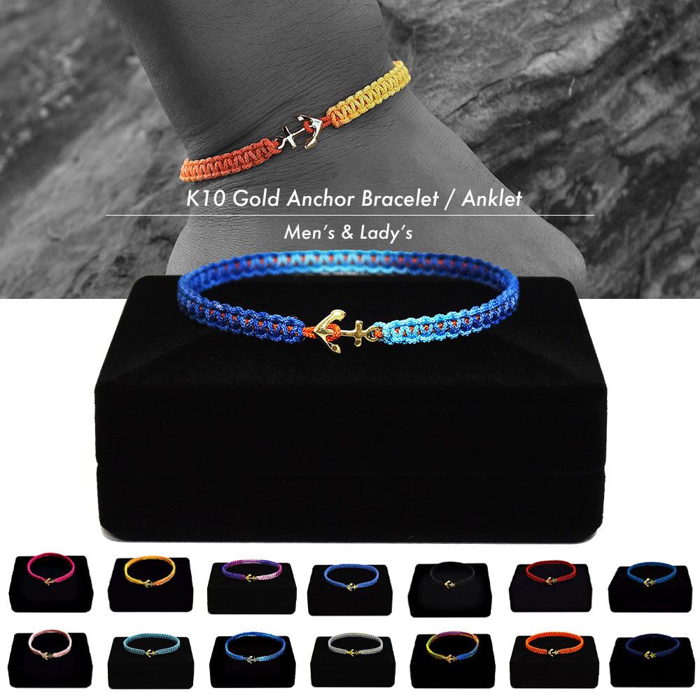 【K10ゴールド別注/ギフト包装無料/送料無料】K10 Gold Anchor Bracelet / Anklet 各色【品番 25A2012】