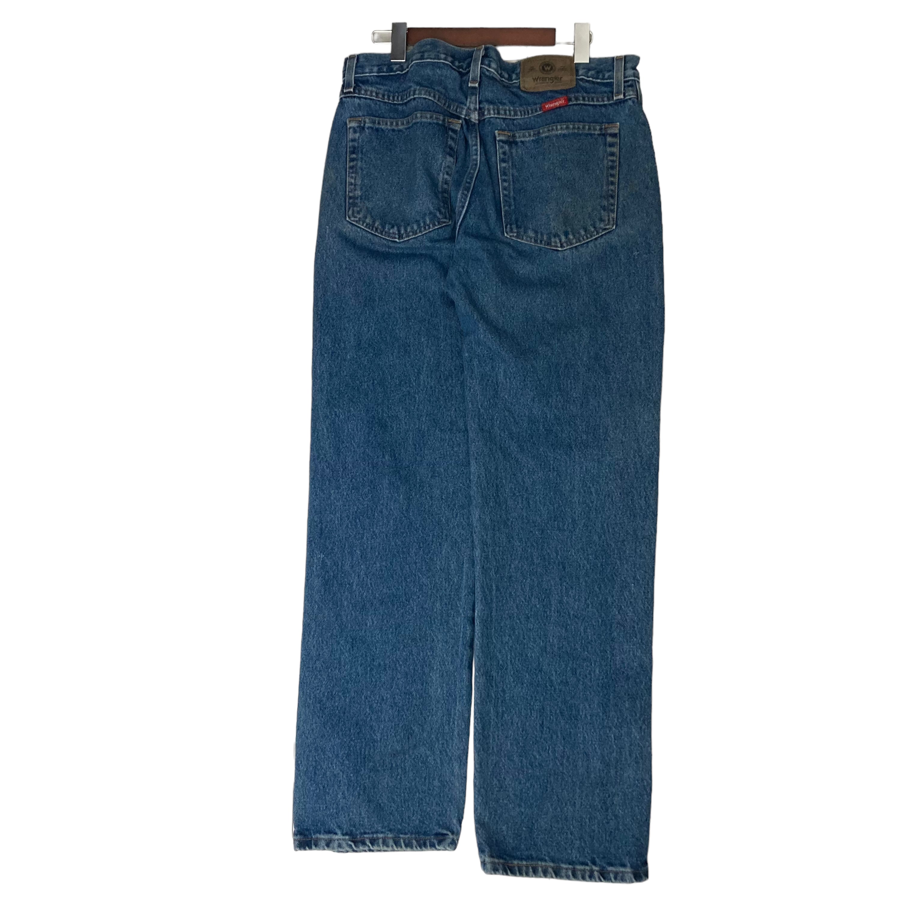 W33×L30】wrangler デニムパンツ 革パッチ | 古着屋OLDGREEN