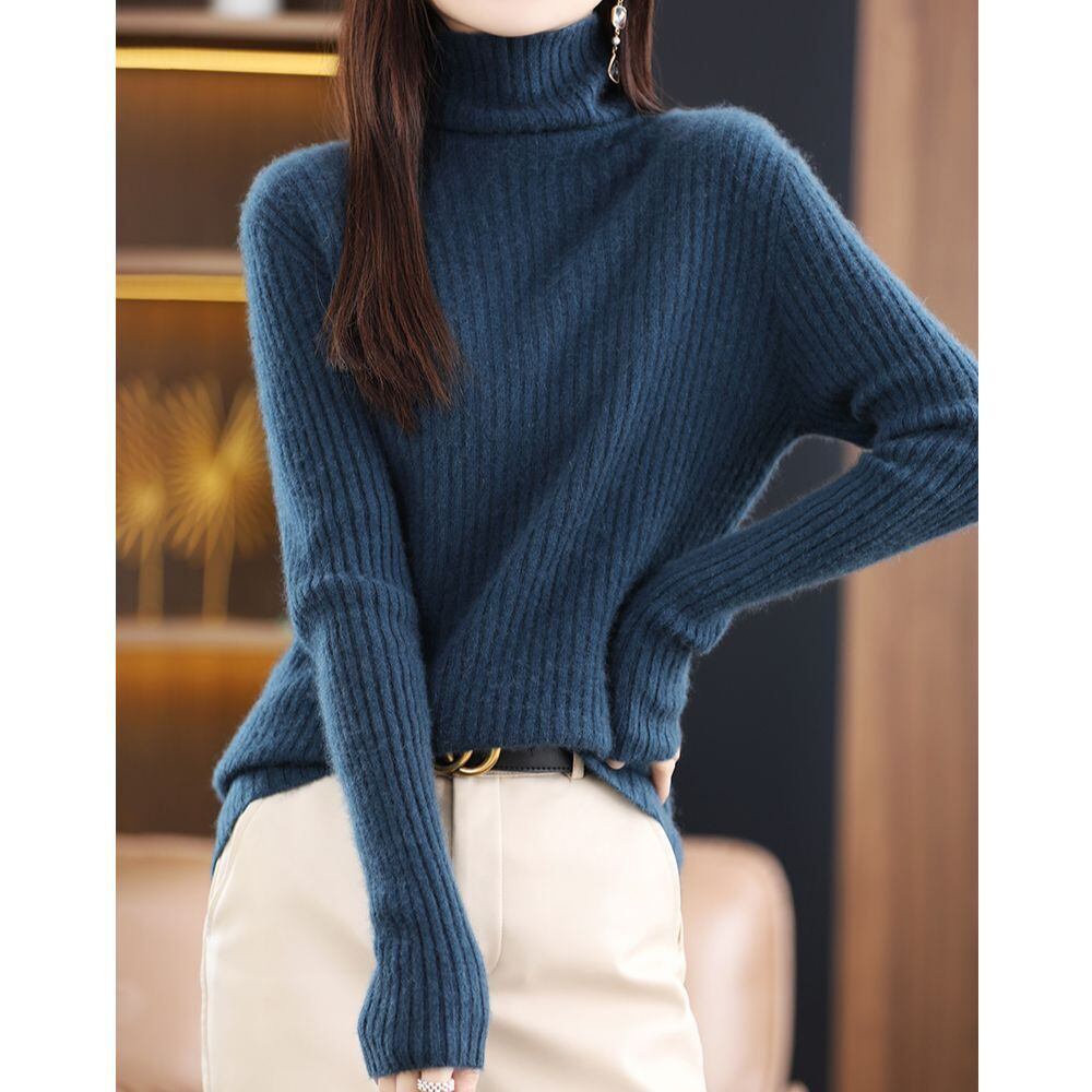 リブ編み タートルネック ニット 4color W01361 | harmonique