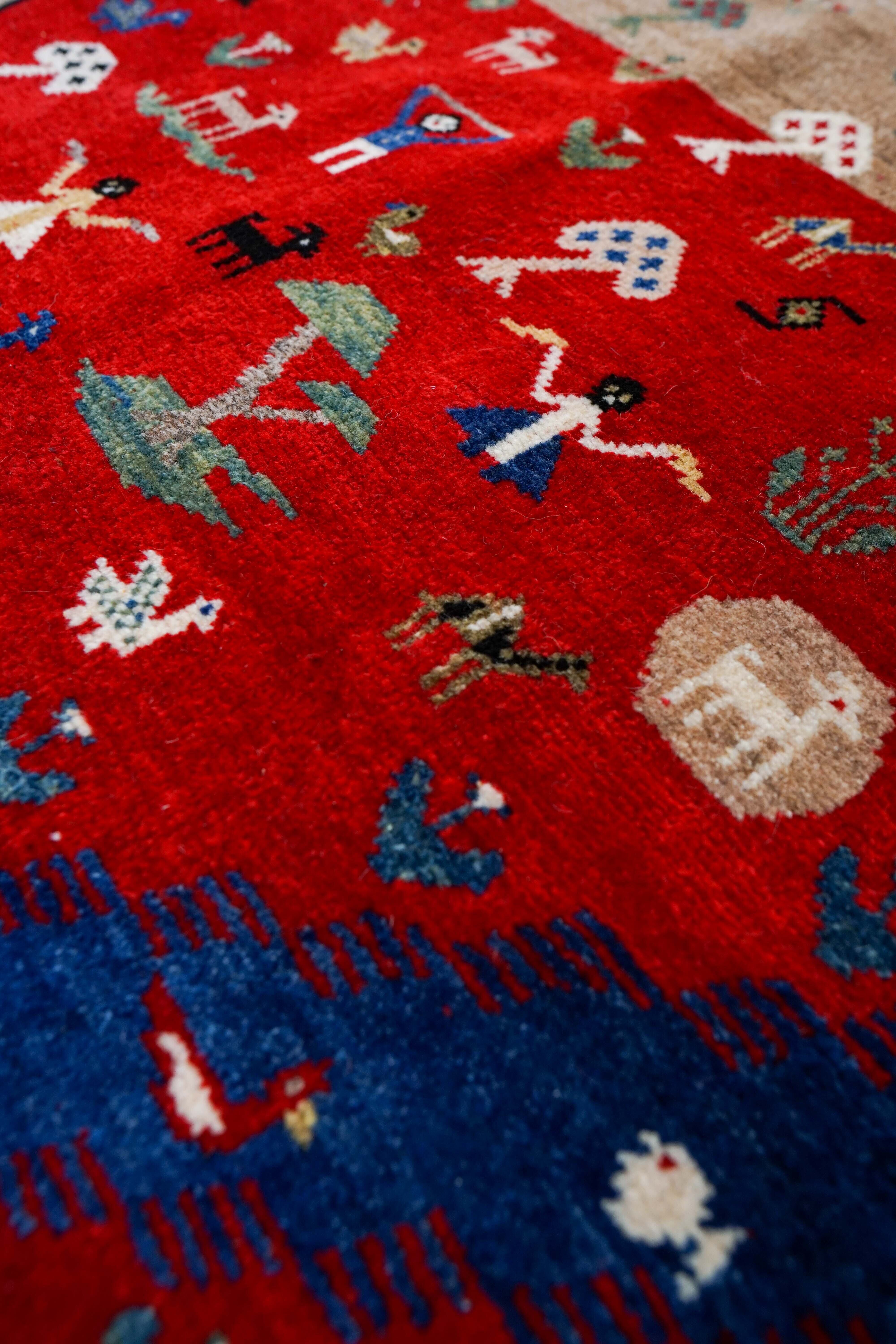 ペルシャ手織り カシュクリ ギャッベ リズバフト 95×64cm ギャベ ペルシャ絨毯 カシュクリ ギャッベ リズバフトギヤべ 148×102cm