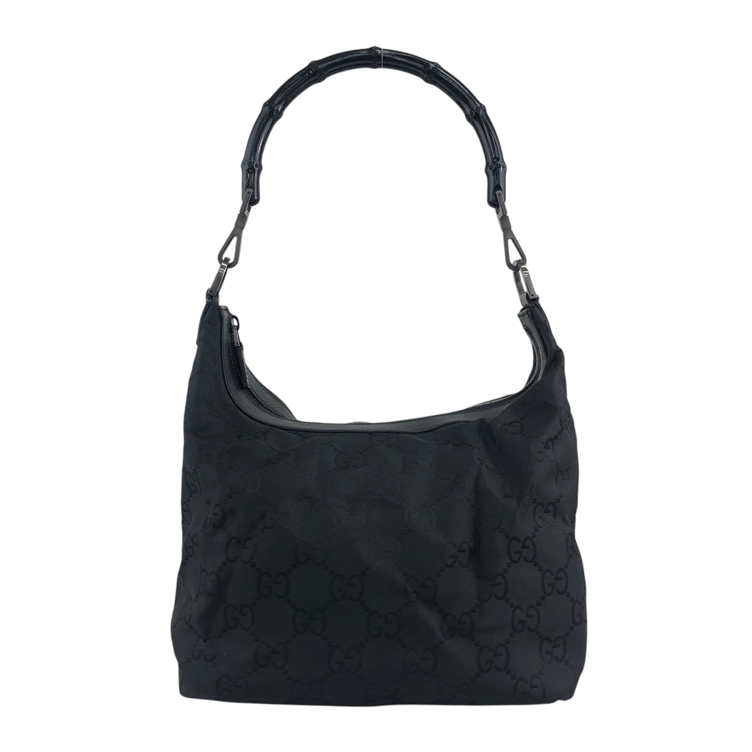GUCCI グッチ GGキャンバス ショルダーバッグ ブラック バンブー