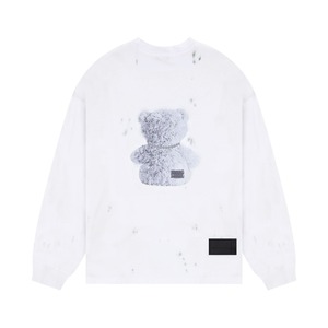 【WE11DONE】BLACK PEARL NECKLACE TEDDY LONG SLEEVE T-SHIRT