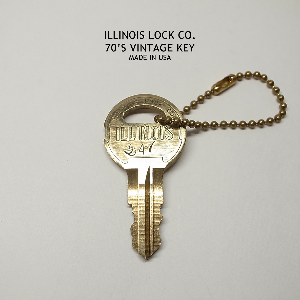 ILLINOIS LOCK CO. ILLINOIS 547J512 MADE IN USA/イリノイロック ビンテージ真鍮キー 鍵 カギ