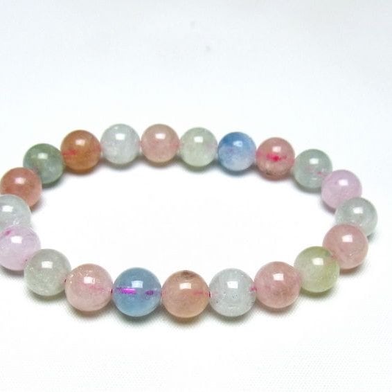 ミックスカラーベリル ブレスレット 9mm 一点物 メール便可 [M便 1/10] 111-48861