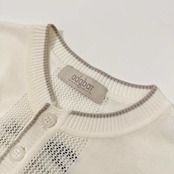 adabat アダバット ロゴ刺繍 メッシュ コットン ニット ベスト サイズ 3 /メンズ/ゴルフ/スポーツ/ホワイト
