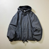 90s OLD GAP　コットン　ジップ　パーカー　チェック　パープル　XL 古着