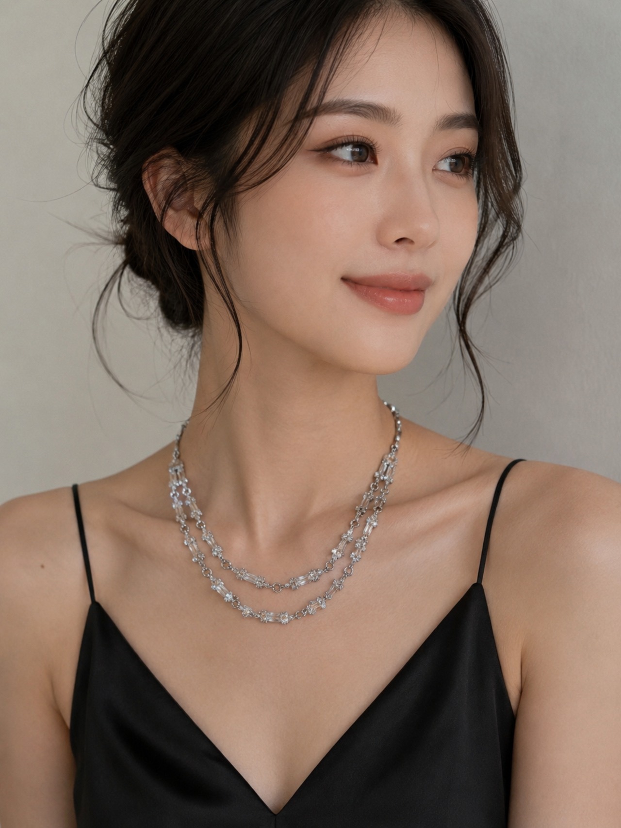 2連キュービックジルコニアネックレス 画像9