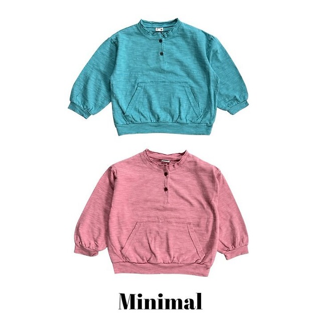 【取寄】minimal｜henley neck pocket tee｜ヘンリーネックポケットTシャツ｜S-JM｜kids&jr｜26 autumn