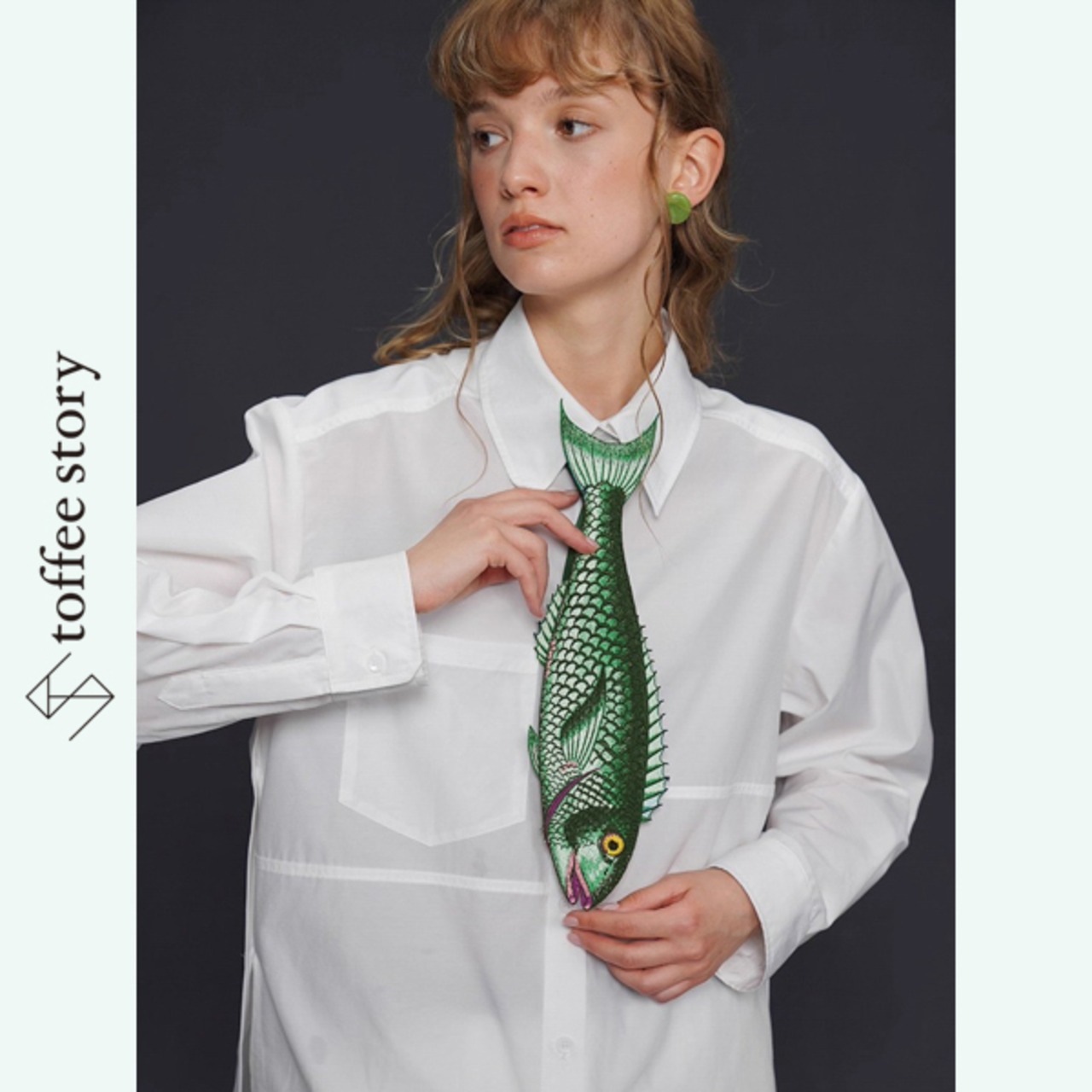 翠の詩を泳ぐフィッシュネクタイ 《C0242》