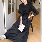 Two-piece spliced ​​black long sleeve dress (ME338)