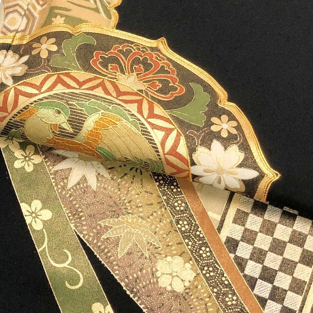 留袖ドレス、新郎新婦母❣️ 長め 尾長鶏 刺繍 金駒