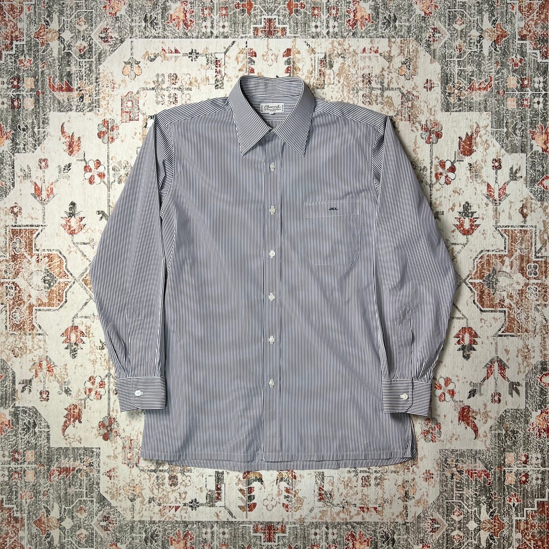 Charvet Personal Order Stripe Dress Shirt シャルべ コットン 綿 白 