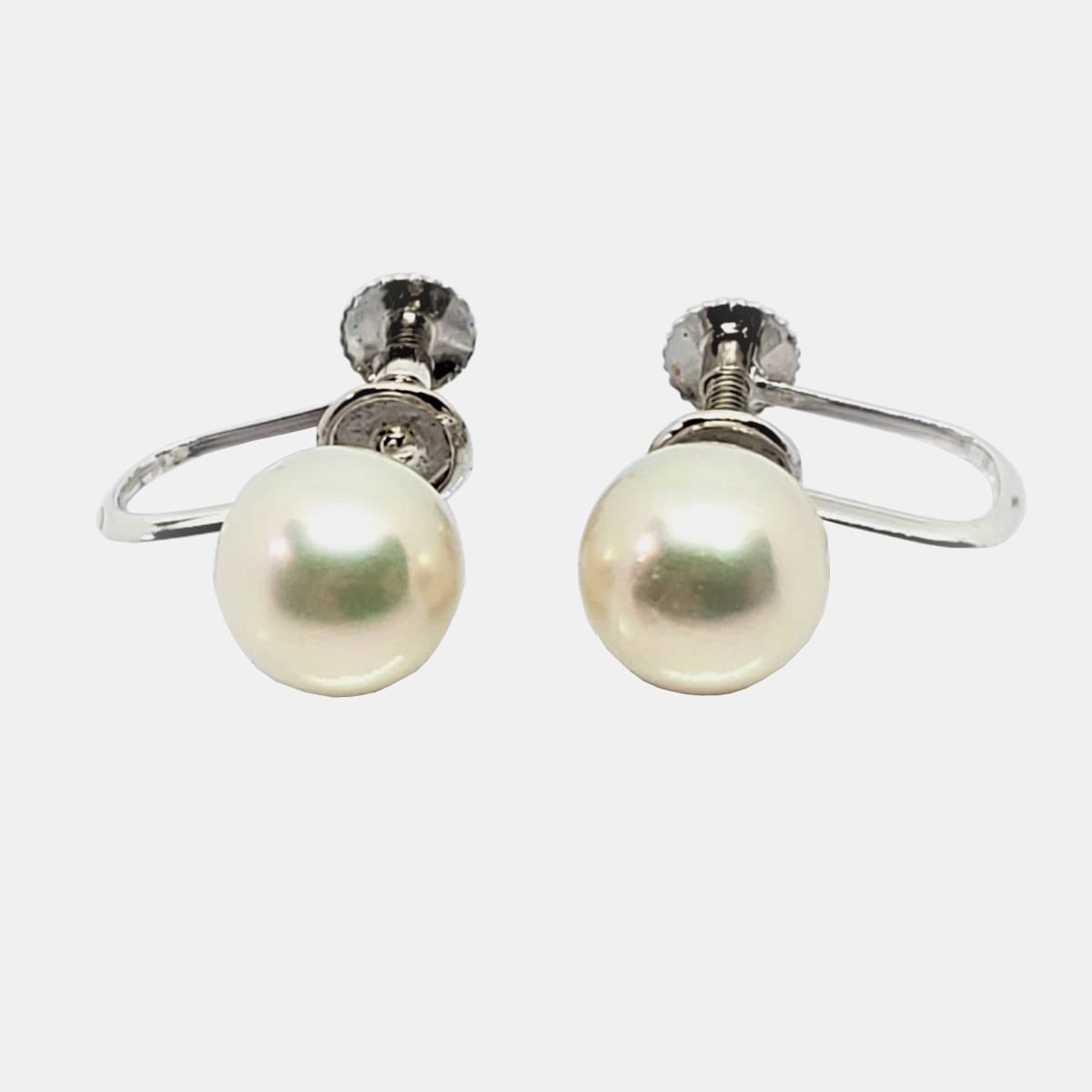 K14WG Pearl Earring/K14 ホワイトゴールド パール イヤリング | ELLE