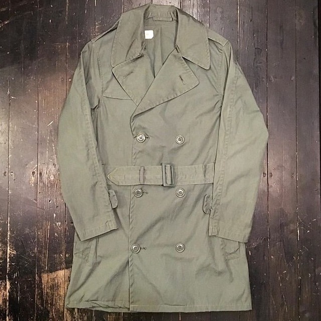 70's / U.S.Army / Raincoat, Man's, Cotton And Nylon, Quarpel, Army Green  274 | ASCENT