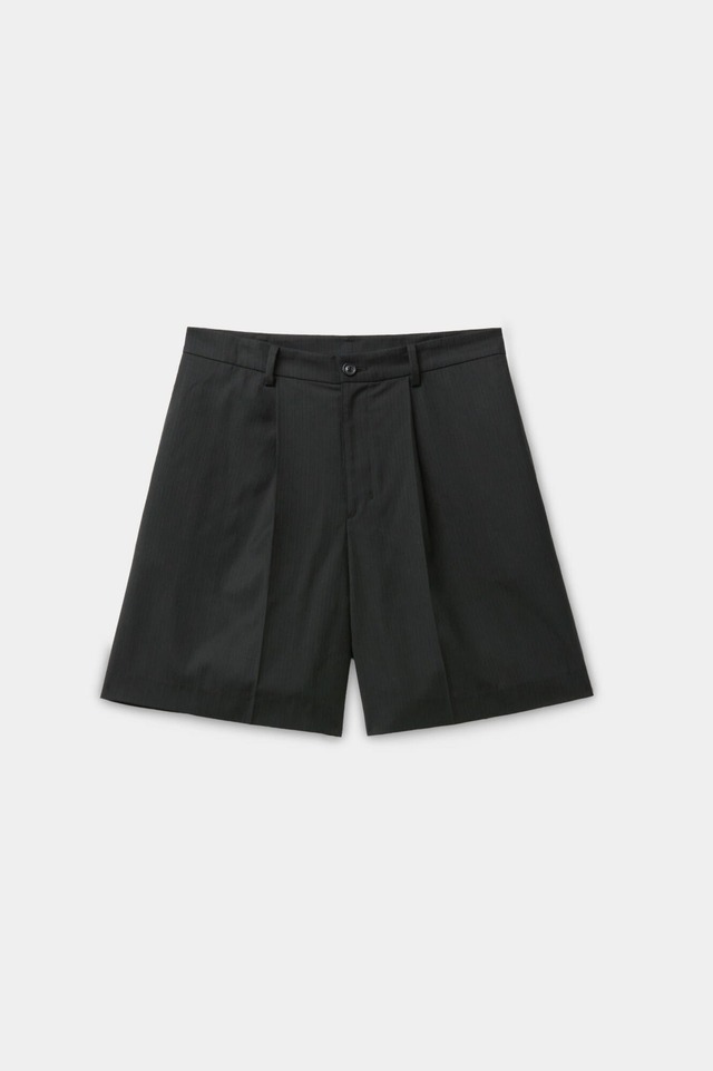 [COOR] Virgin Wool Pleated Striped Shorts (Black) 正規品 韓国ブランド 韓国通販 韓国代行 韓国ファッション クール クーア クアー 日本 店舗