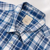 90s 00s Viyella LONDON ヴィエラ チェック柄 両胸ポケット 半袖シャツ サイズ L /ブルー/オールド/ビンテージ