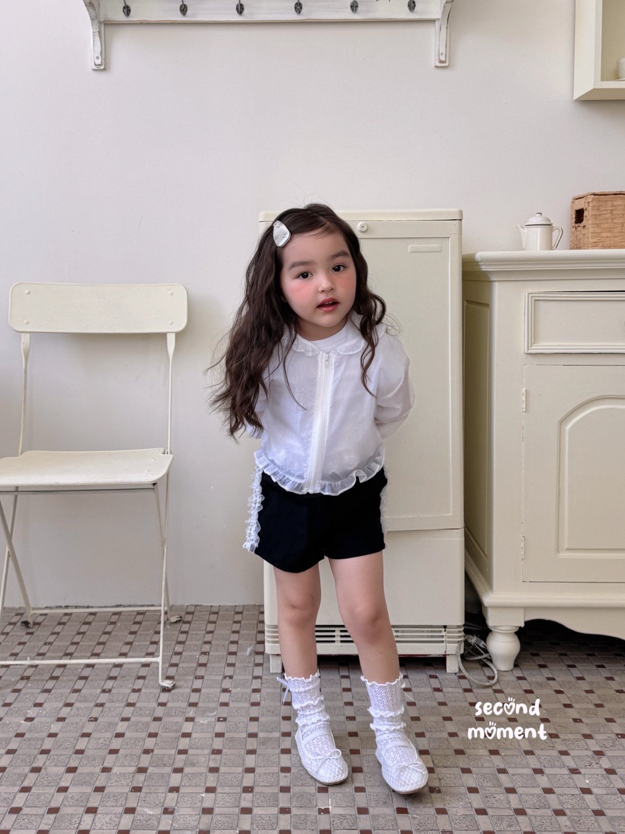 [second moment] Sheer Frill Hood Jumper / [세컨드모먼트] 시어프릴후드점퍼