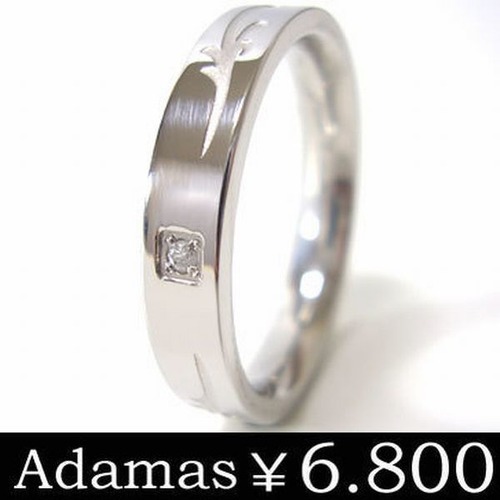 【Steel Adamas / スチールアダマス】 唐草デザイン ステンレス316L ダイヤモンドリング (z-gjrsd806)