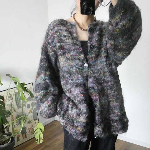 mohair mix long cardigan