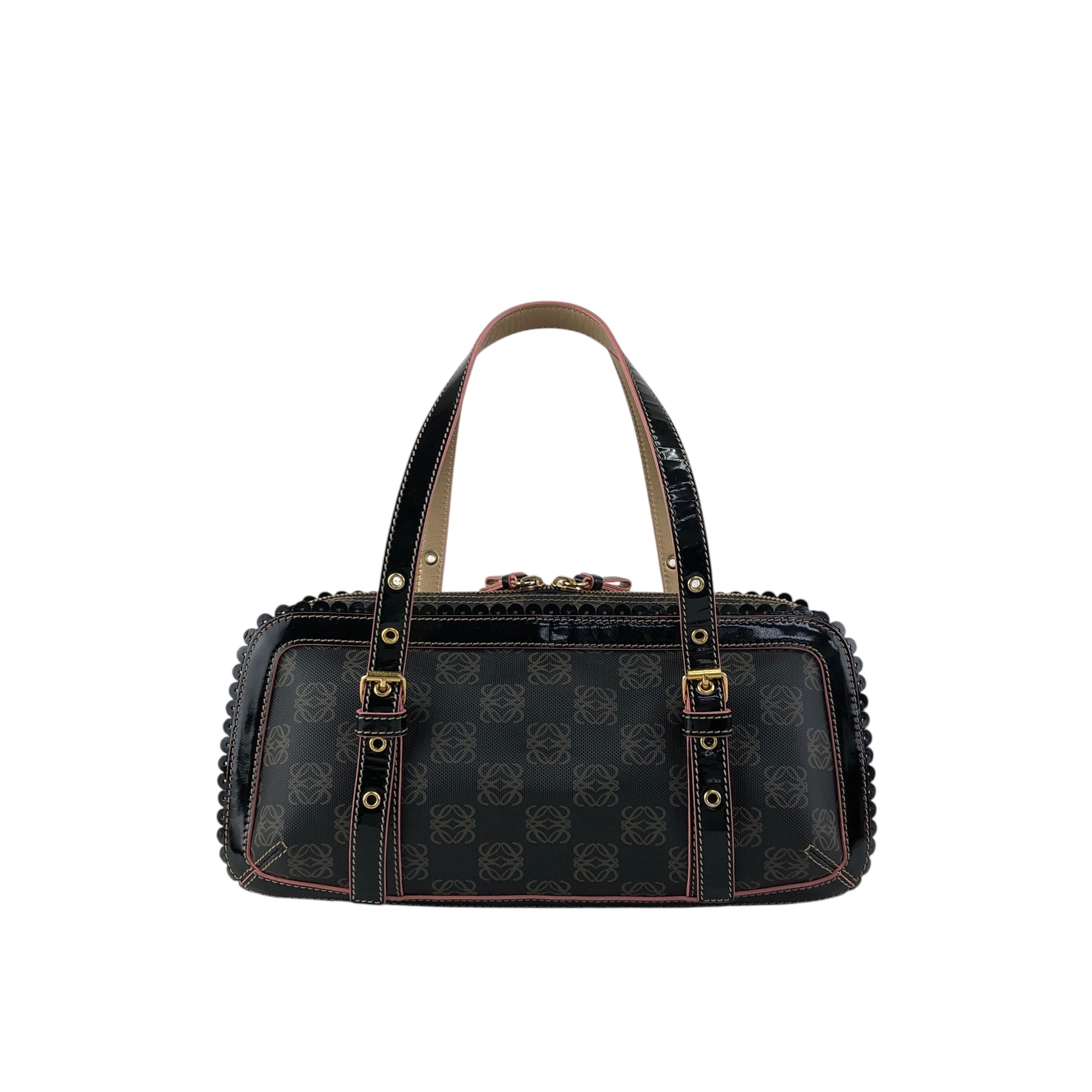LOEWE ロエベ ハンドバッグ ブラック アナグラム PVC ボストンバッグ