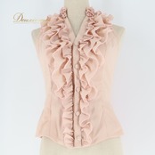 フラメンコ 衣装 トップス ブラウス エルモサ HERMOSA IBERIA フリル ガルガンティージャ ピンク系 無地 フラメンコ衣装 トップス ブラウス かわいい デザイン 無地 コスチューム おしゃれ 舞台衣装 ピンク色 レディース