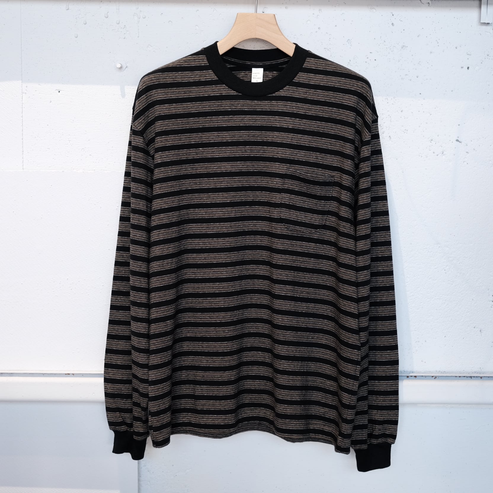ends and meansエンズアンドミーンズ　ボーダー L ENDS and MEANS＜エンズアンドミーンズ＞Horizontal Striped L/S Tee