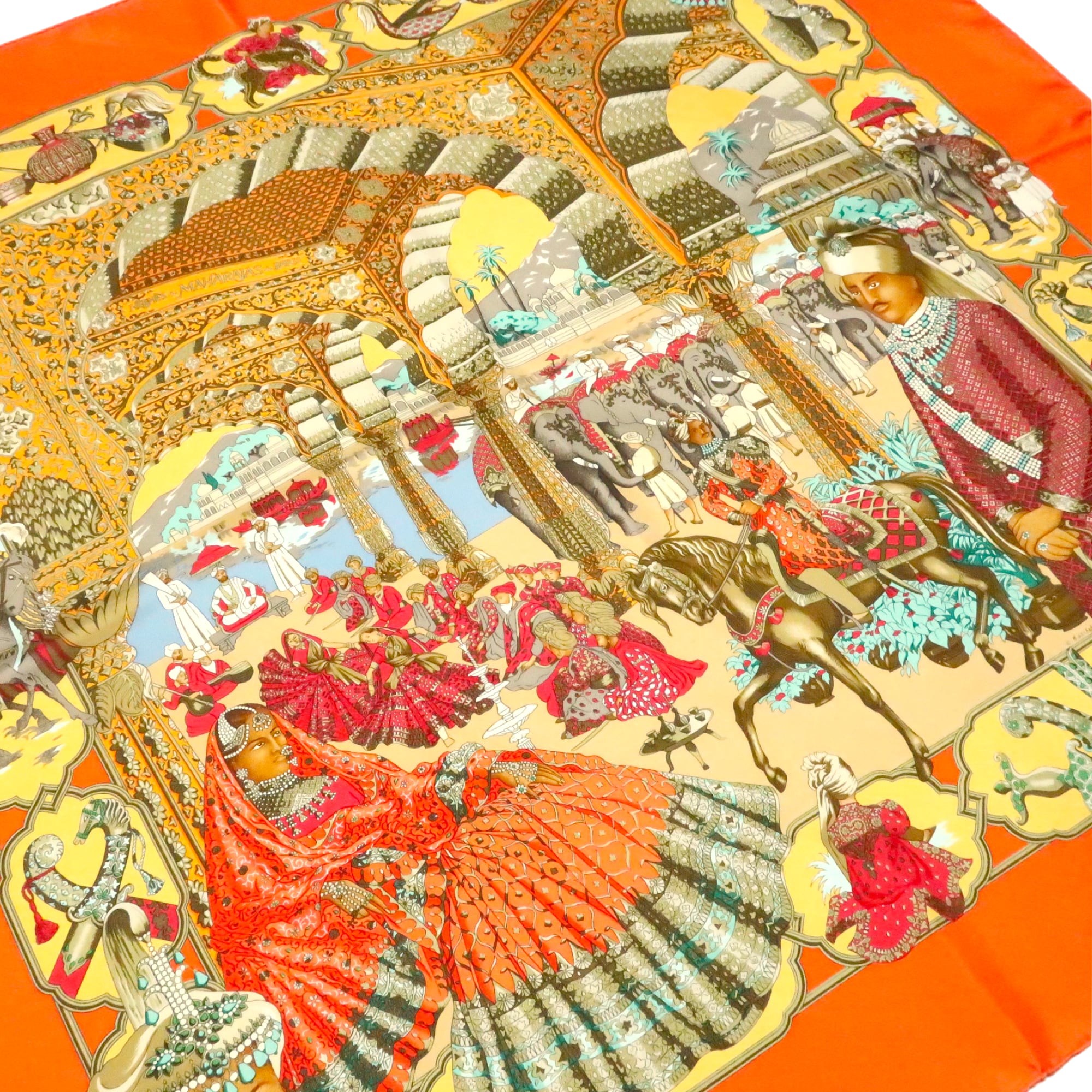 8c93 HERMÈS エルメス カレ90 マハラジャの華麗 スカーフ シルク