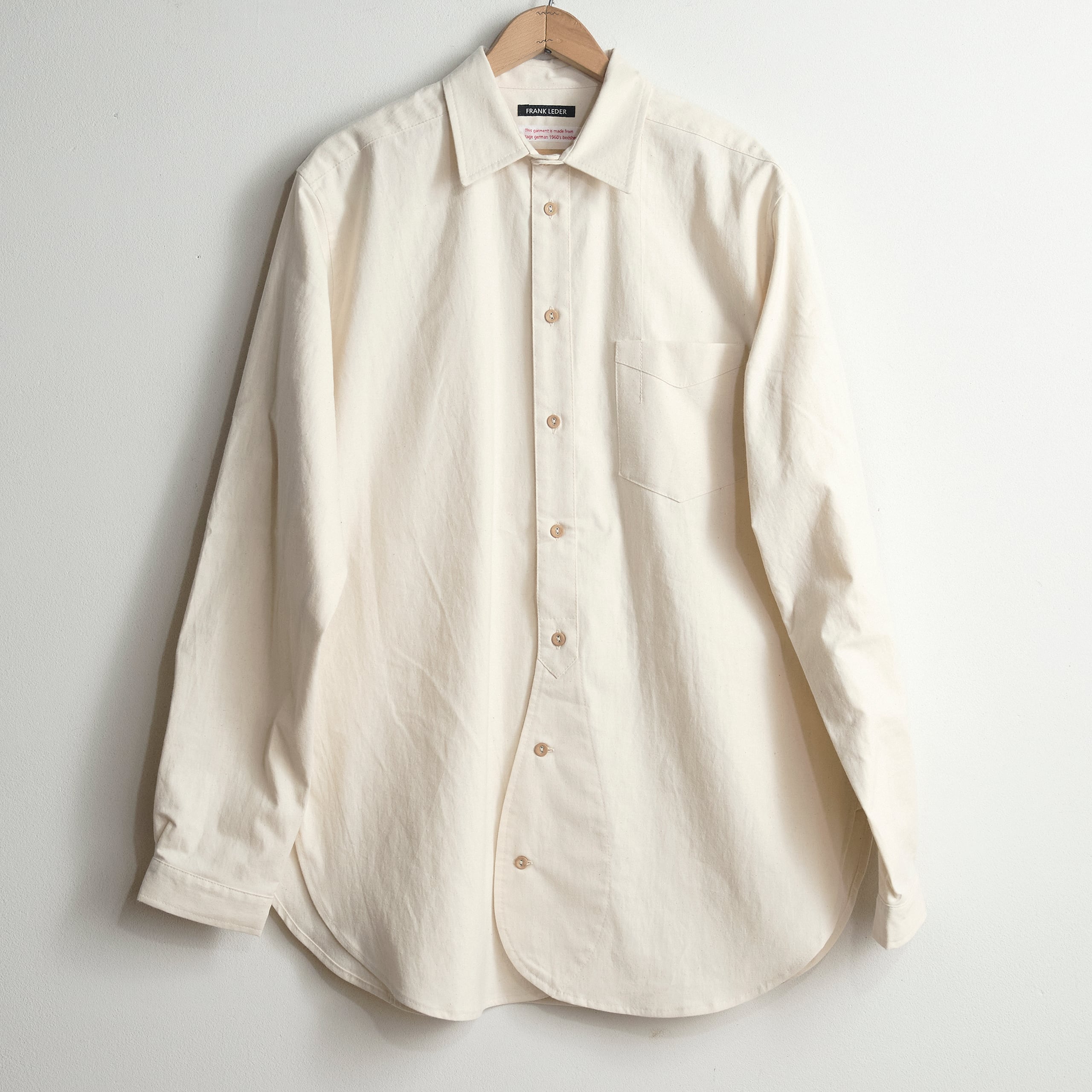 FRANK LEDER フランクリーダー 60's VINTAGE BEDSHEET OLD STYLE BOHEMIA SHIRT NATURAL