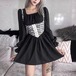 【予約】corset vest-style black mini one-piece dress