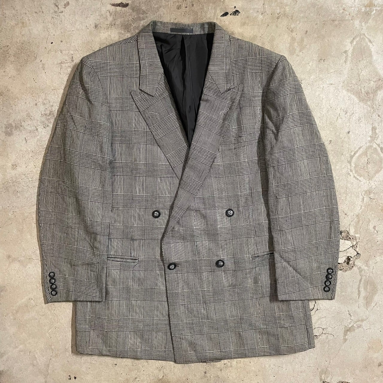 【BURBERRY】90's checkpattern wool double tailoredjacket