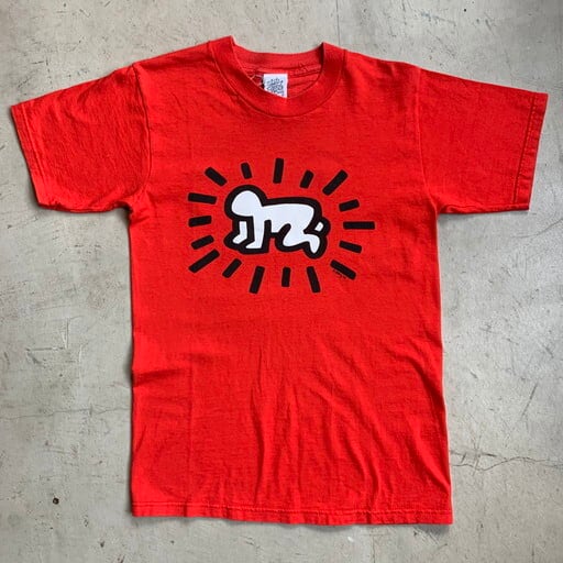 90s USA製　Keith Haring キースヘリング　企業ロゴ　Tシャツ