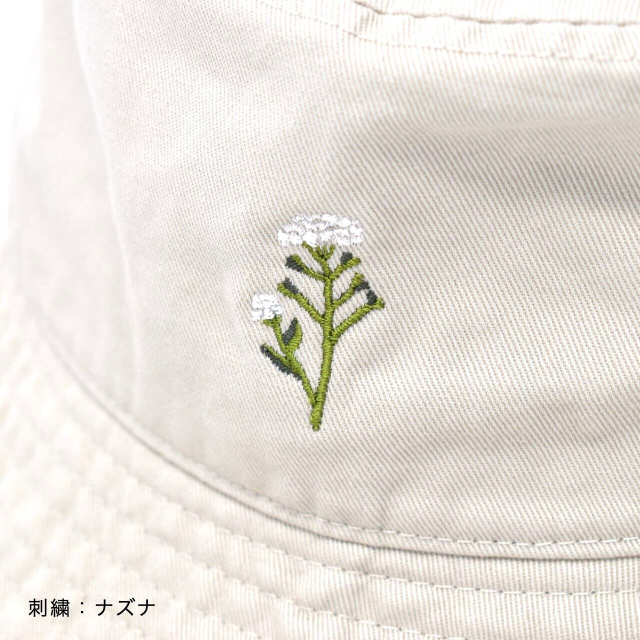 柔らかく洗いざらしたコットン刺繍バケットハット（ナチュラル） | sunpodo