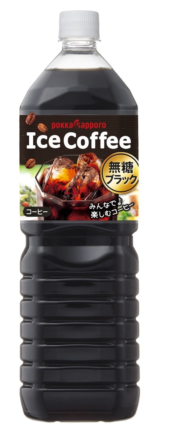 【在庫のみ】ポッカサッポロ アイスコーヒー ブラック無糖 1.5L×8本