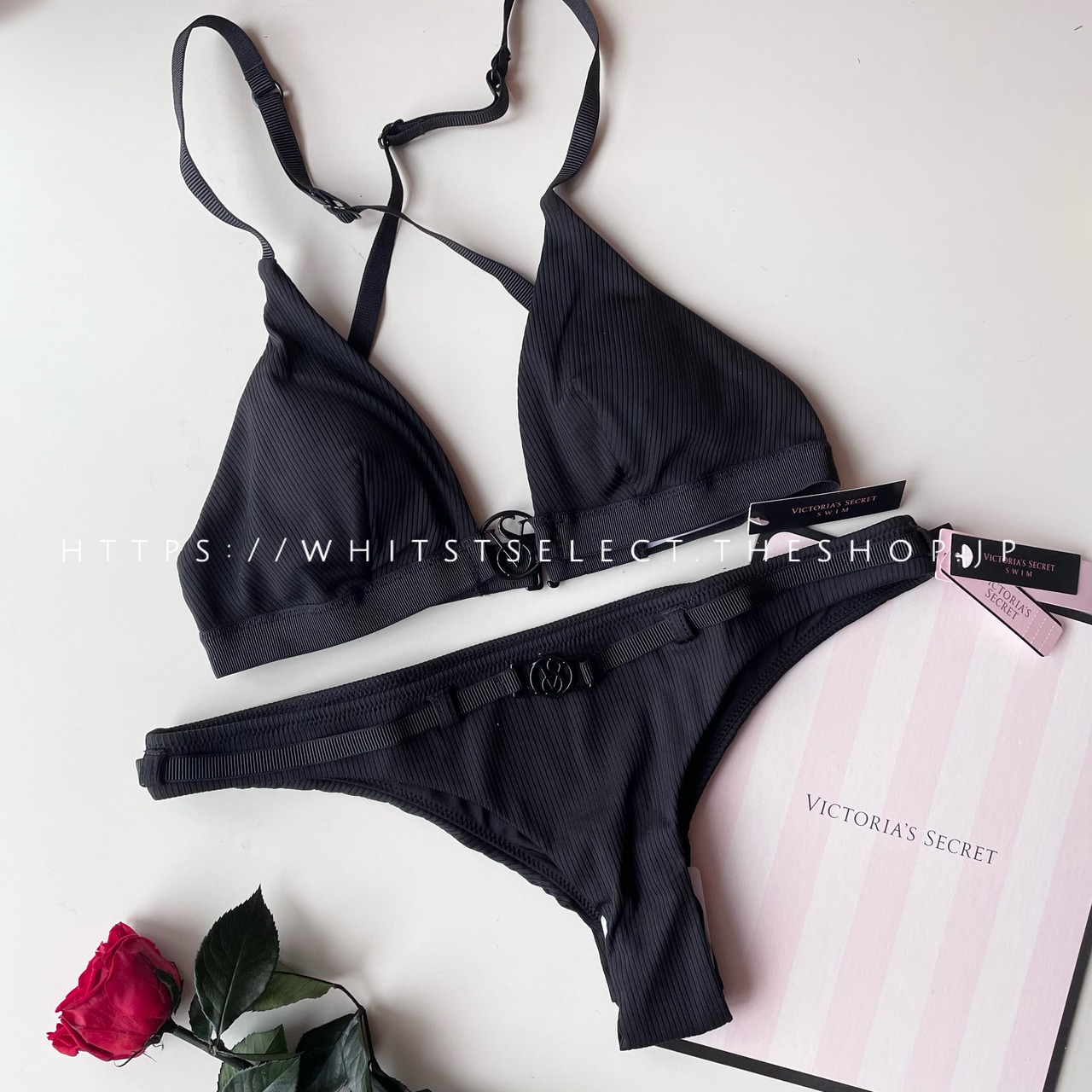 水着】 トライアングルビキニセット ブラック ヴィクトリア  