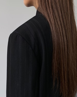 ストライプテーラードロングコート A0633