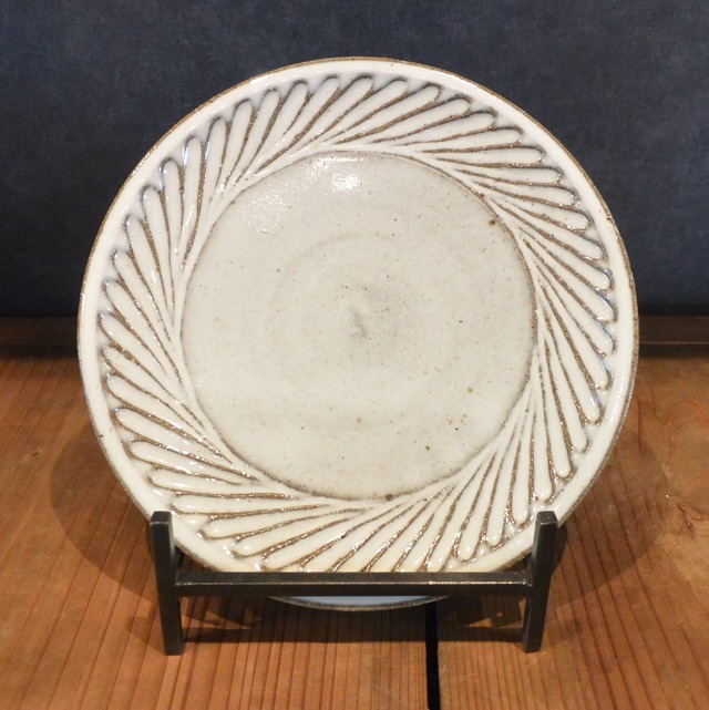 小代瑞穂窯 斜めしのぎ 8寸皿