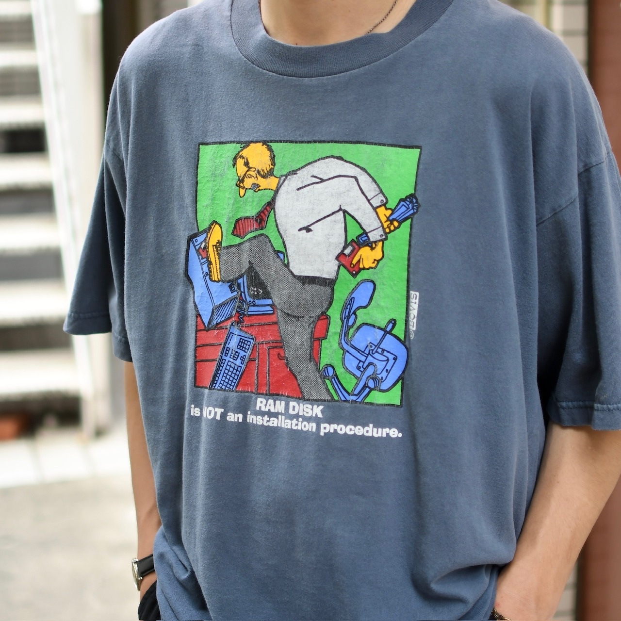 computer joke print tee