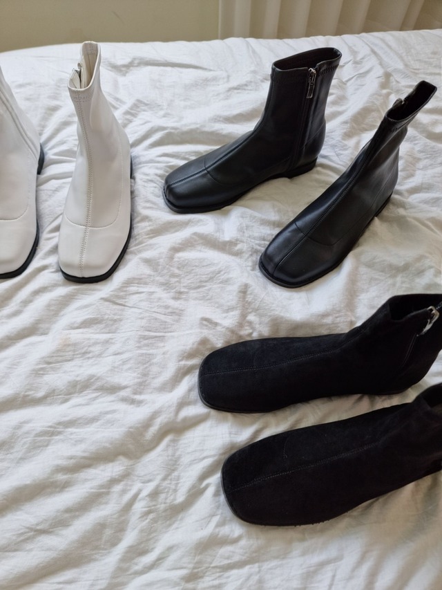 Square Toe Stretch Ankle Boots