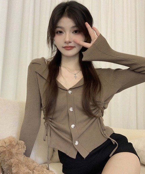 【大きいサイズXL-4XL】【秋冬新作】ファッショントップス♪ブラック/カーキ2色展開◆#sermc-253617