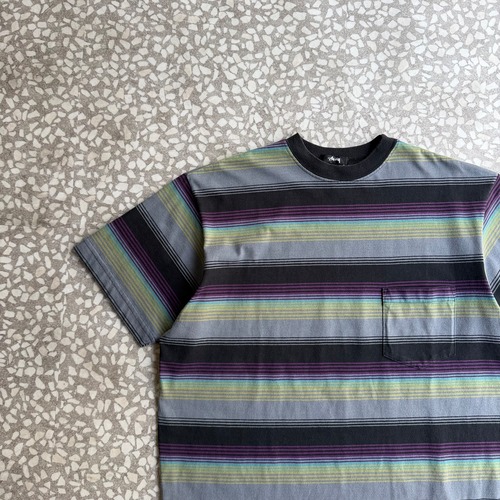 STUSSY / 80’s border “総柄” T-shirt size L