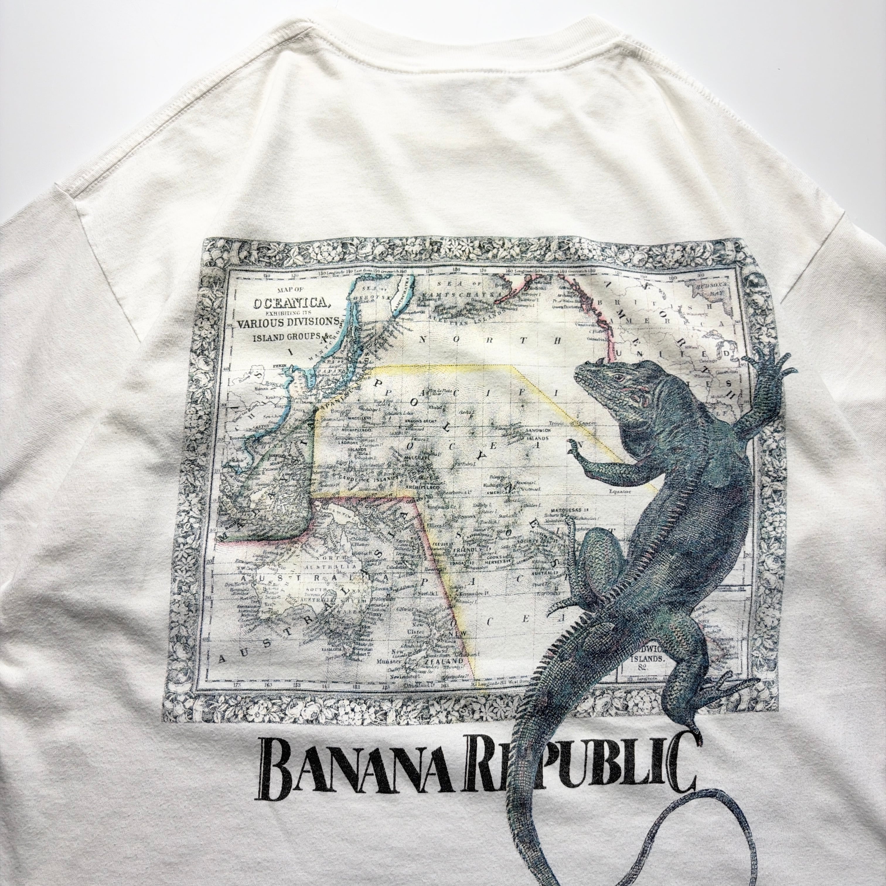 90s Banana Republic Iguana Map Tee