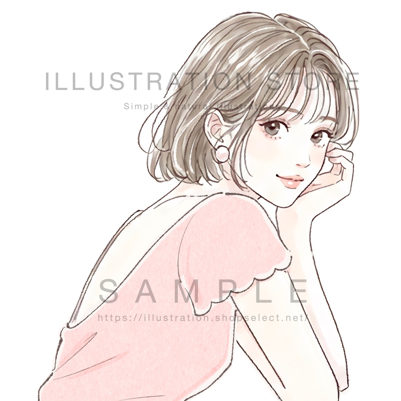 ボブの女性のイラスト素材