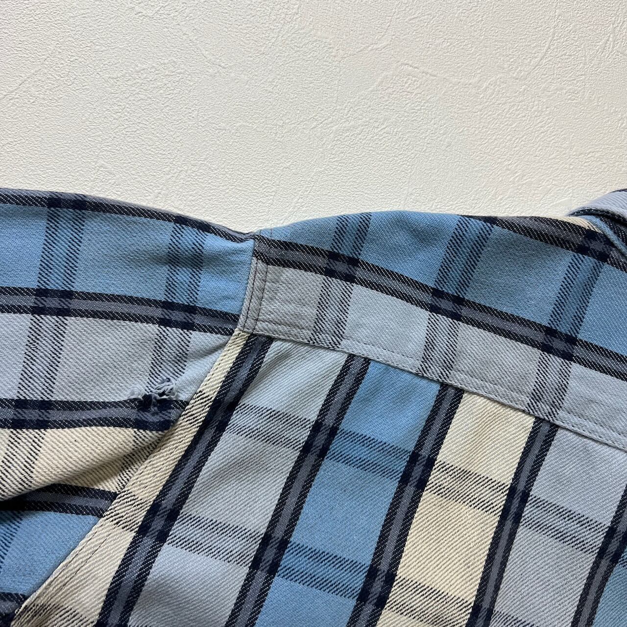 90s M.FINE&SONS ダメージ ヘビネル チェック ネルシャツ 長袖シャツ