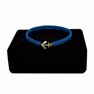 【無料ギフト包装/送料無料/限定】K18 Gold Premium Anchor Bracelet / Anklet Blue【品番 17S2010】