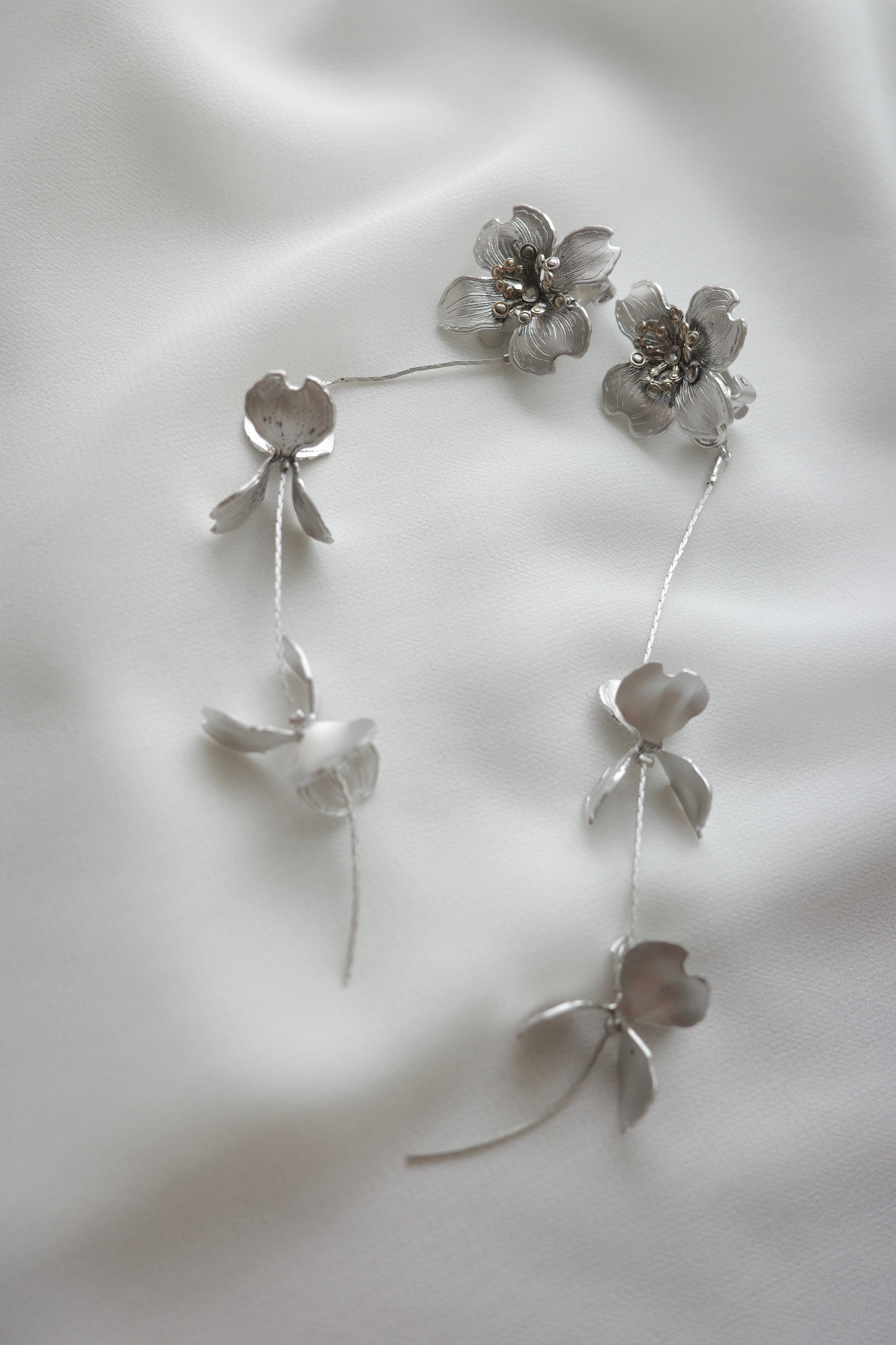 SOLDOUT】 2way mat silver freesia | ブライダルアクセサリー flua 