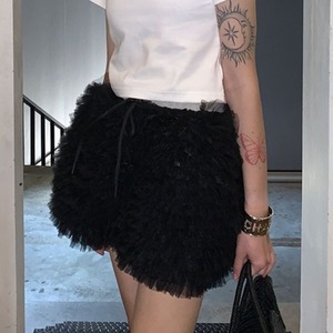 Frill Mesh Mini Skirt 502702