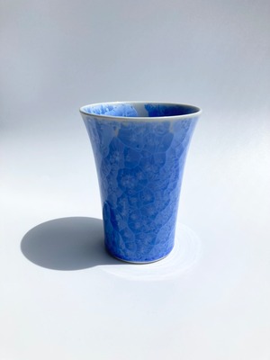 京焼・清水焼　花結晶（青）　フリーカップ