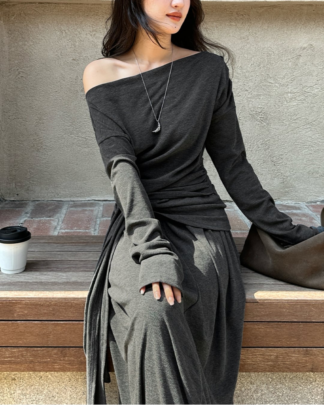 ドレープオフショルダーセットアップ l5367