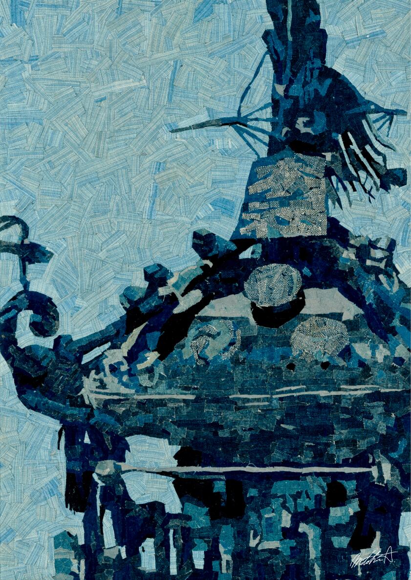 Storm Over Black Fuji – Textile Art Reproduction (NFT Certified