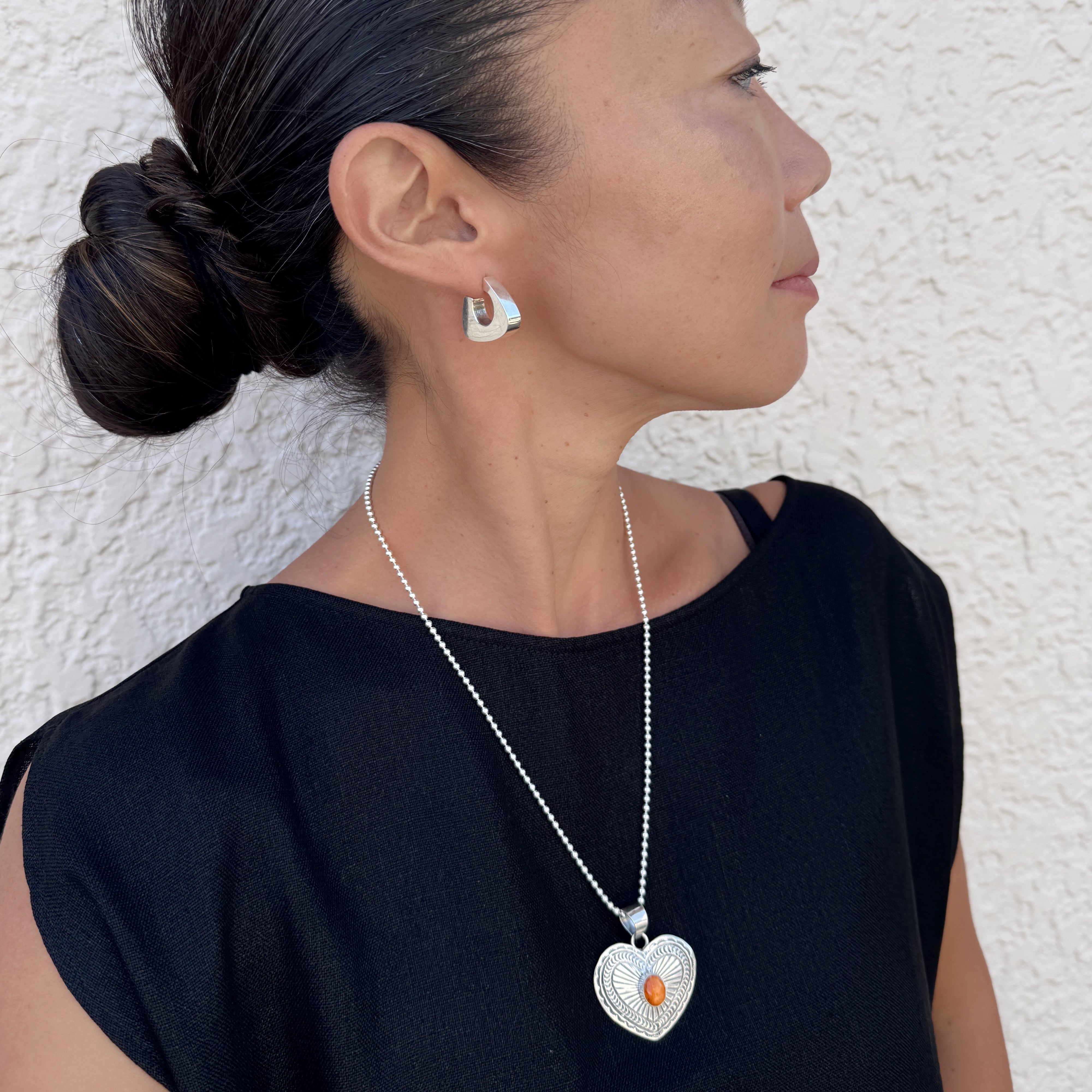 Indian Jewelry 》【 一点物 】オーバル スパイニー オイスター ハート